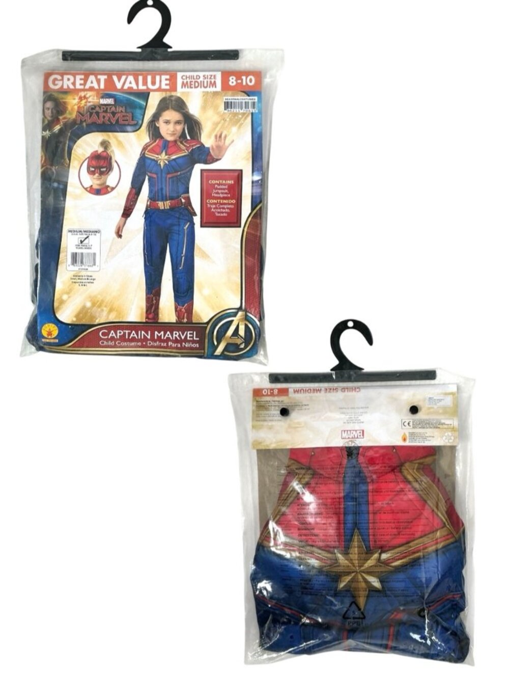 Captain Marvel Costume Super Hero Kids Medium 8-10 - Picture 4 of 15